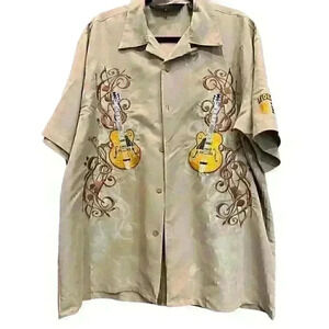 Frank Brown Flora-Bama Song Writer's Festival Guitar Button Down Shirt Size L